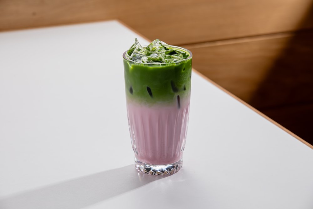 strawberry matcha latte